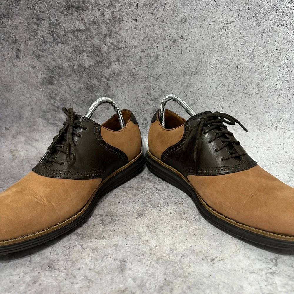 Cole Haan Original Grand Saddle Shoes Mens 11.5 Brown Two Tone Leather C24913